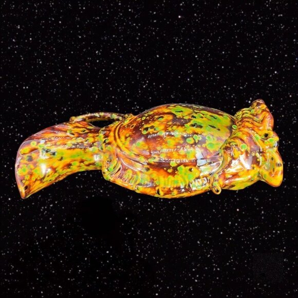 Hand Painted Multicolor Specked Ceramic Pitcher Carafe Vintage Hand Made 1970s - Picture 3 of 12